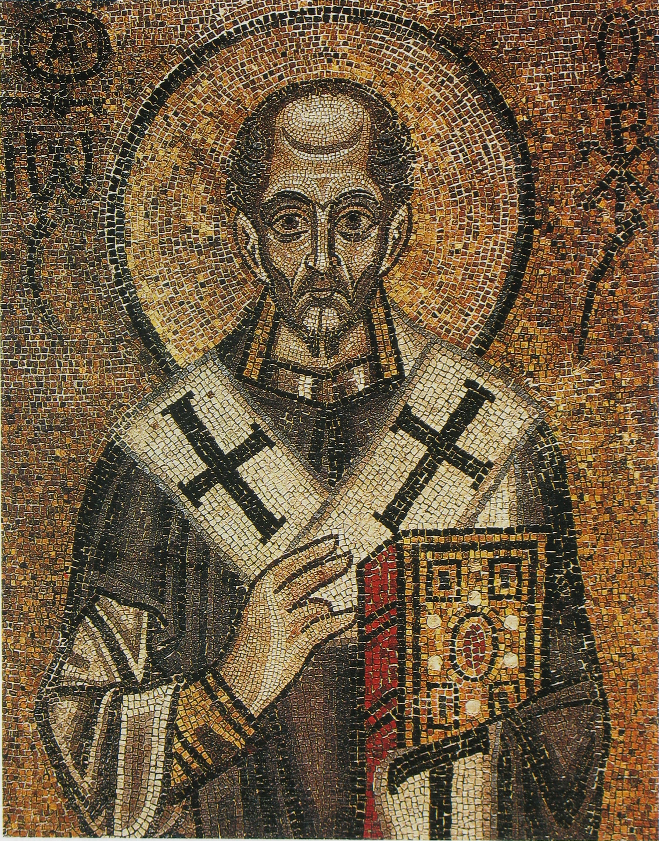 Mosaik des heiligen Johannes Chrysostomos in der Sophienkathedrale von Kiew, 11. Jahrhundert