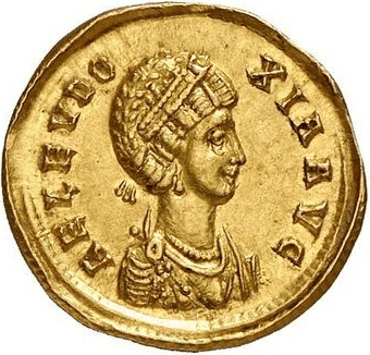 Bronze-Semissis der Kaiserin Aelia Eudoxia