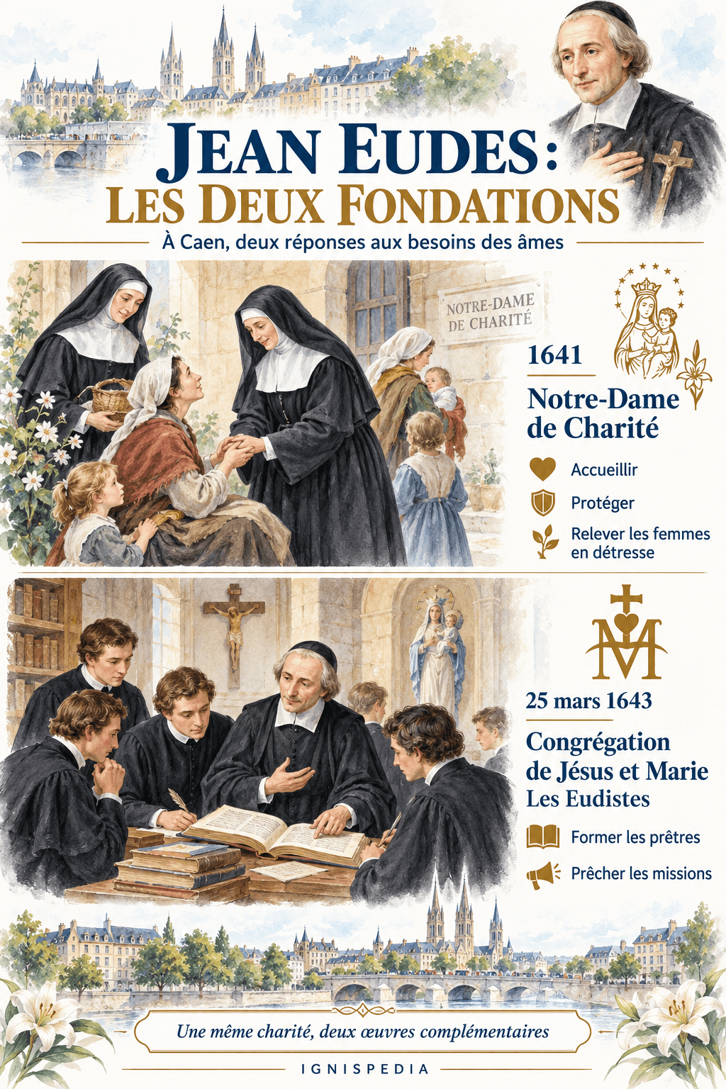 Our Lady of Charity in 1641 and the Eudists in 1643: two distinct foundations at Caen
