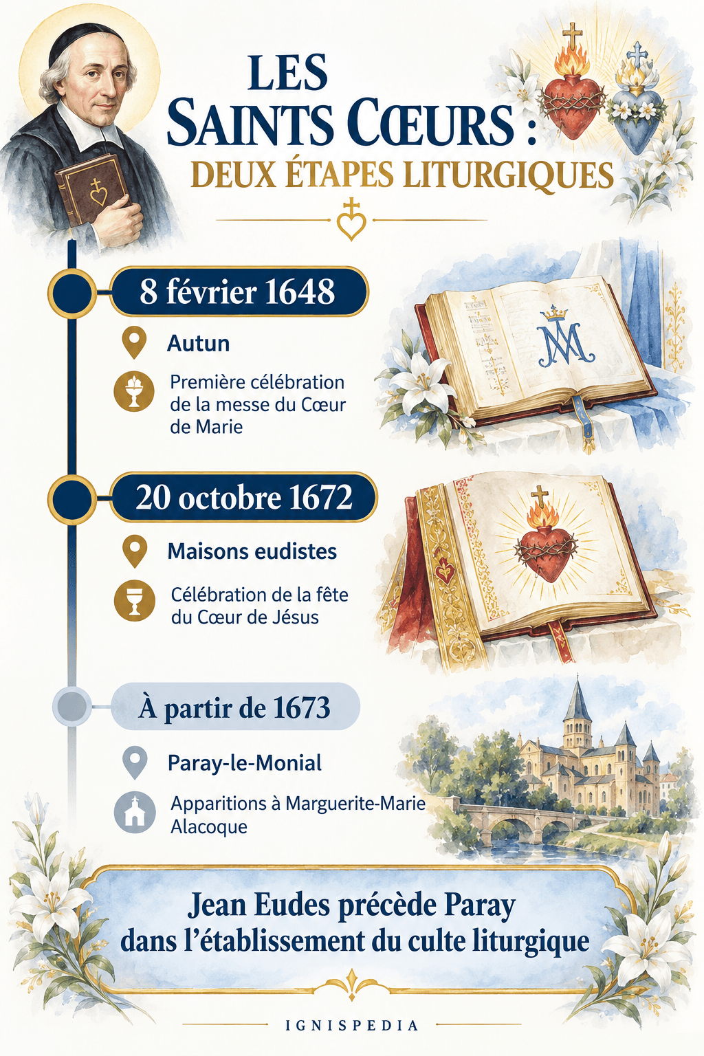 The Eudist celebrations of 1648 and 1672 precede the apparitions of Paray