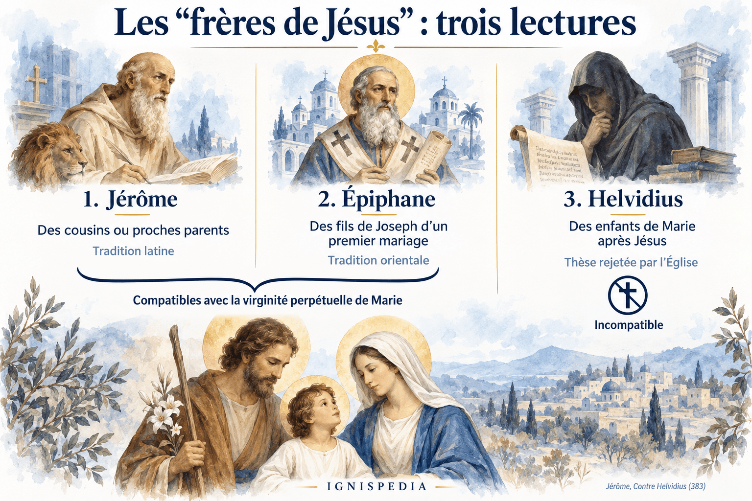 Trois interprétations des frères de Jésus et leur rapport à la virginité de Marie