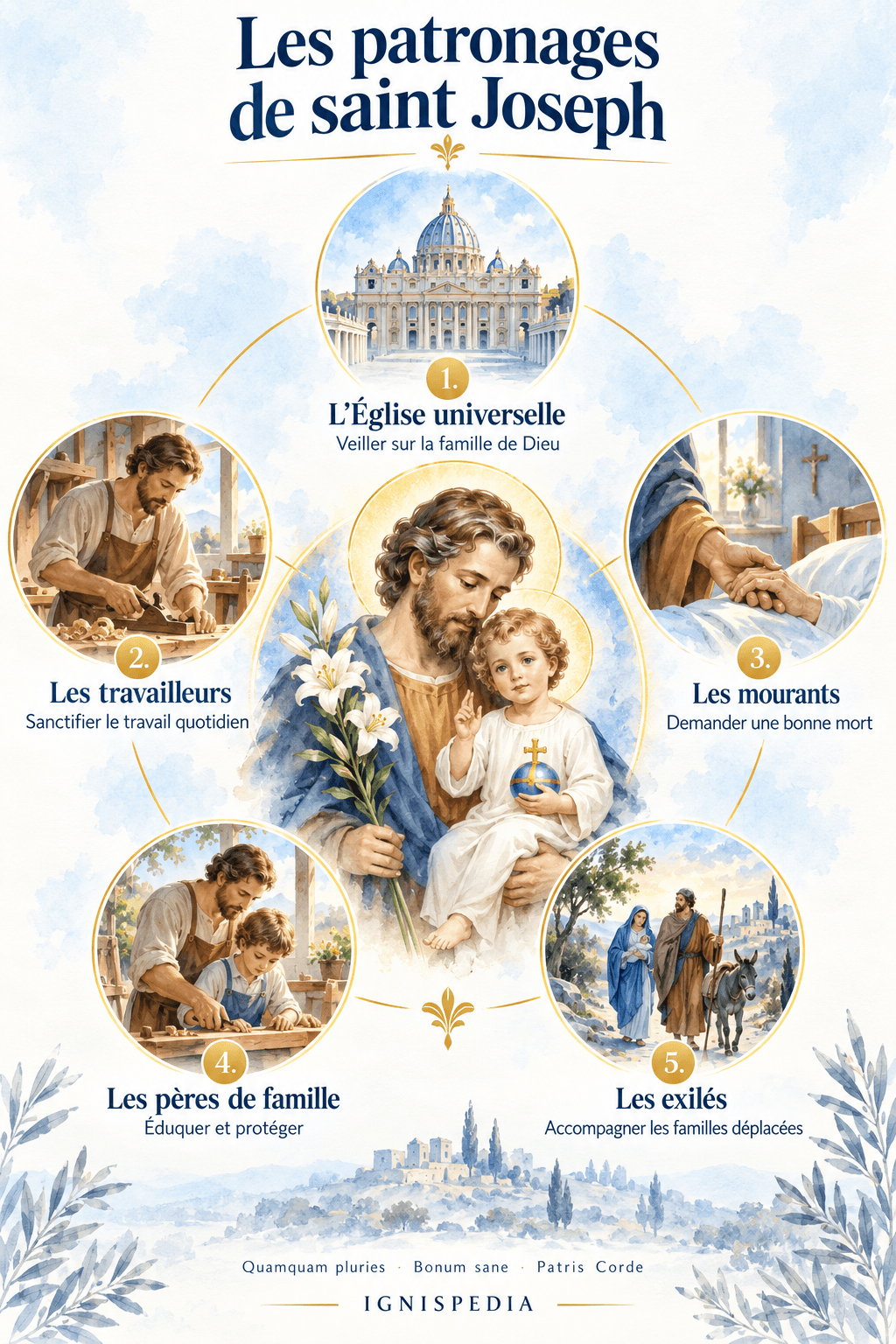 Les cinq grands patronages de saint Joseph