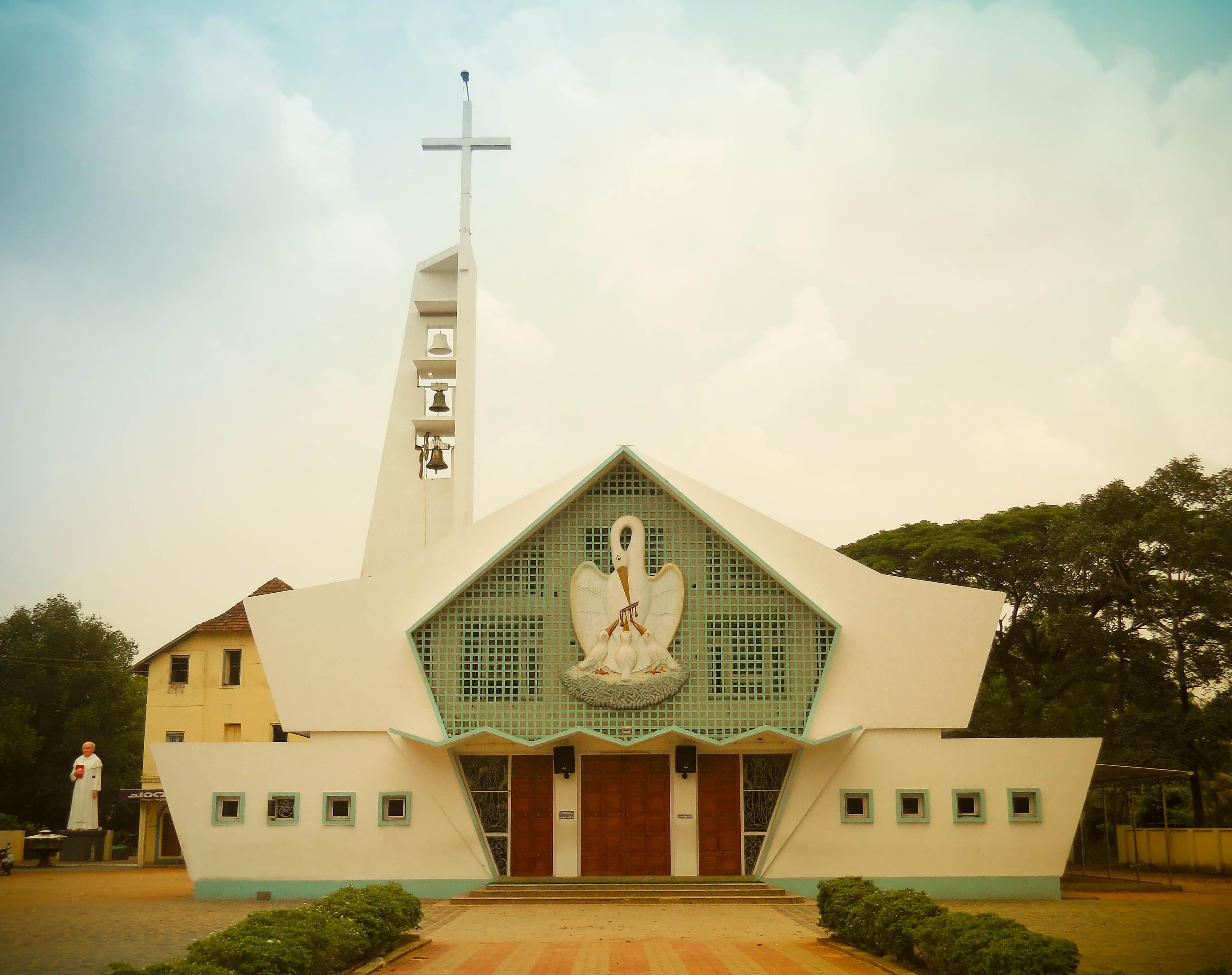 Modern facade of Saint Philomena's church at Koonammavu