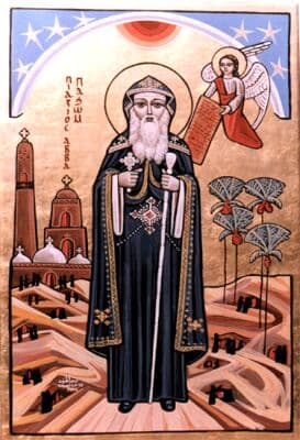 Icône copte contemporaine de saint Pacôme le Grand