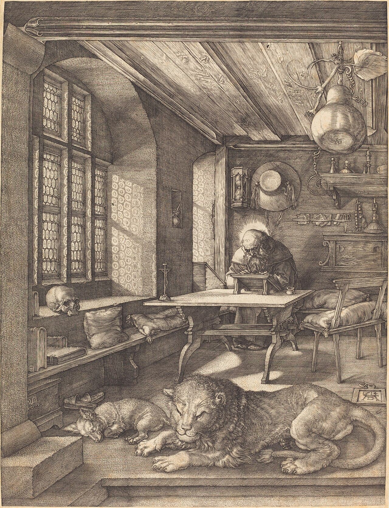 São Jerónimo no seu estúdio, gravura de Dürer (1514)