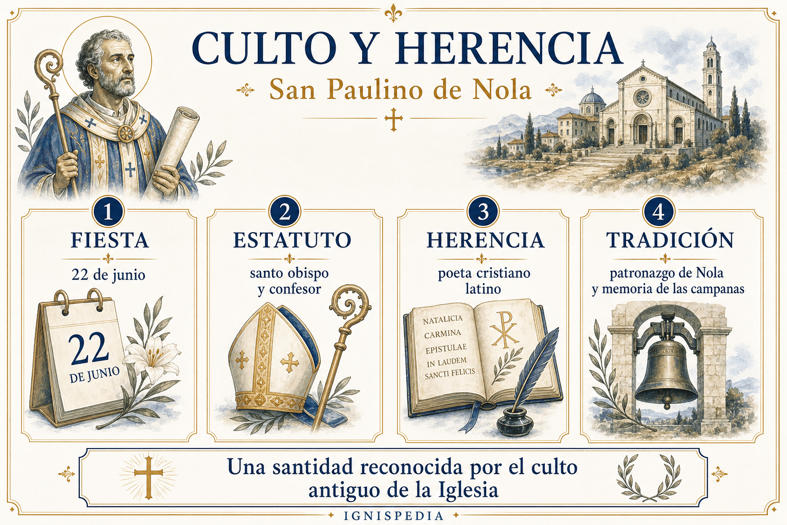 Infografía sobre el culto y el legado de san Paulino de Nola