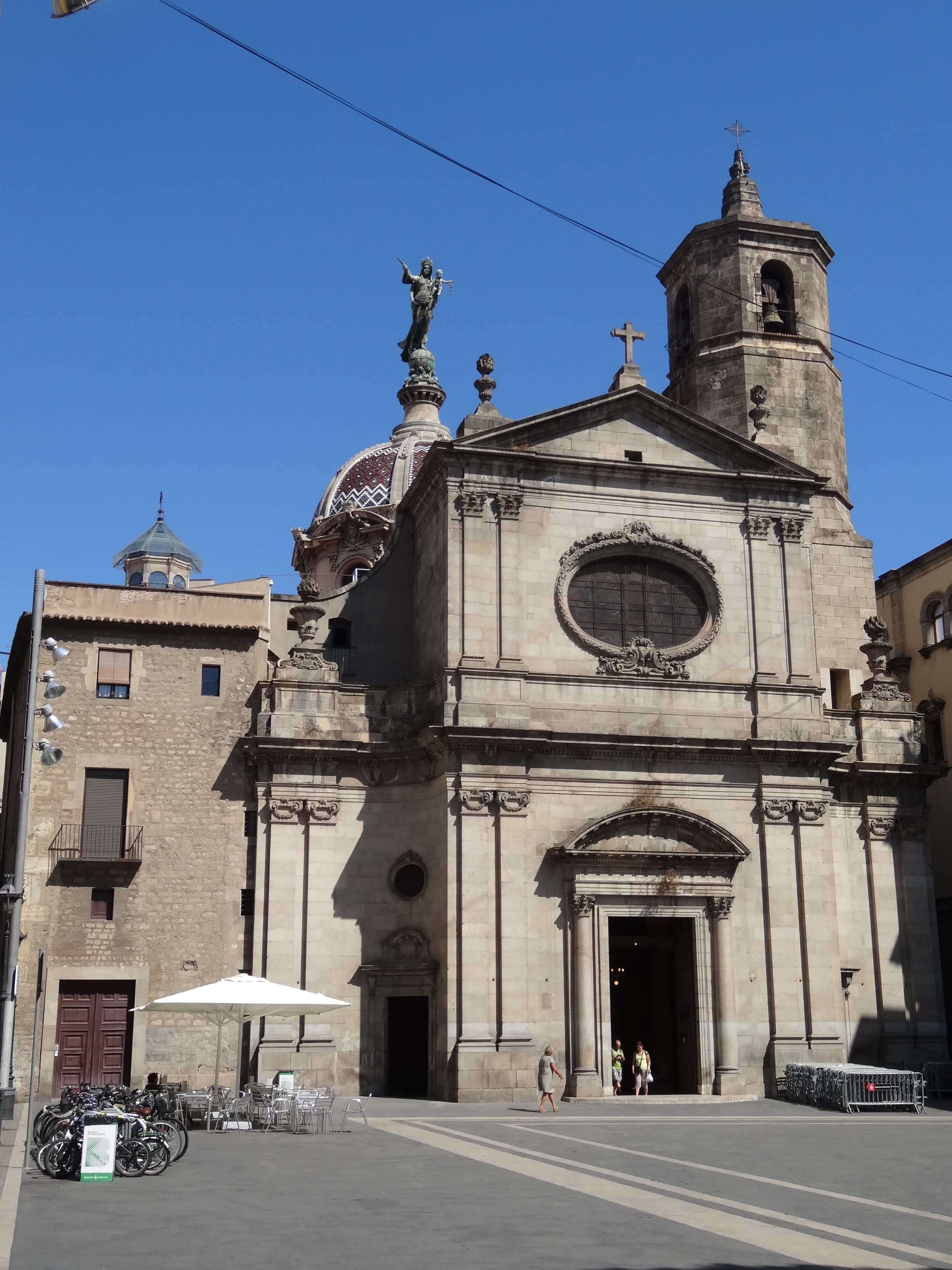 Façade of the Basilica of La Mercè in Barcelona.