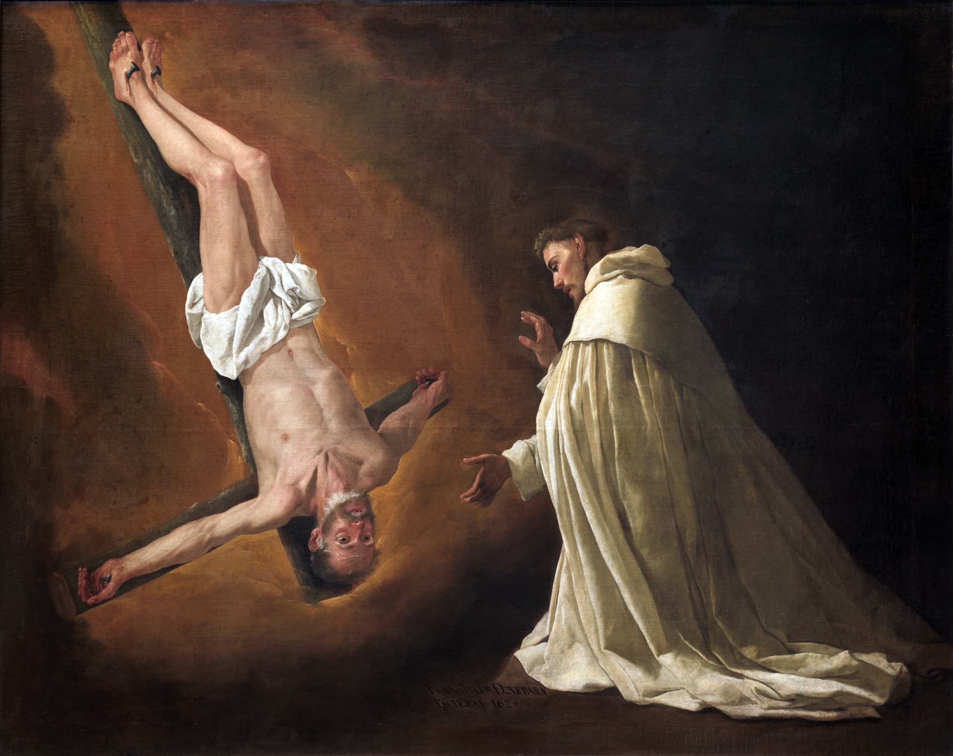 Peter Nolasco kneeling before an apparition of Saint Peter the Apostle, by Zurbarán.