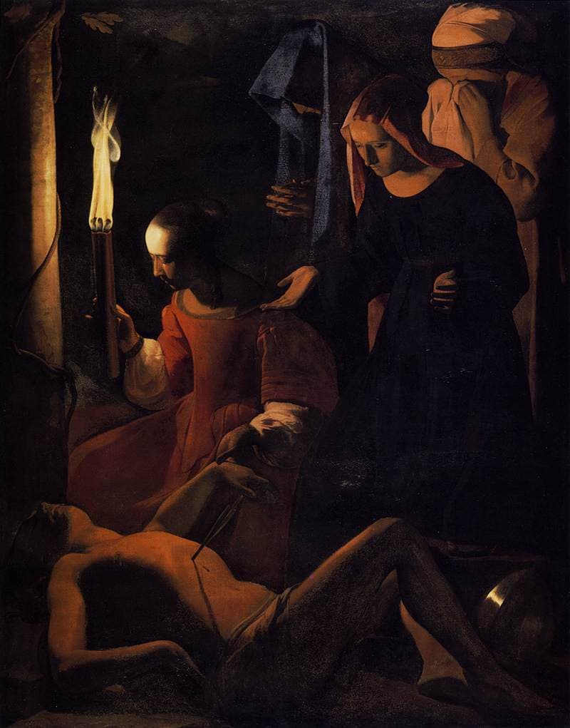 Saint Sébastien soigné par Irène, tableau de Georges de La Tour, vers 1649