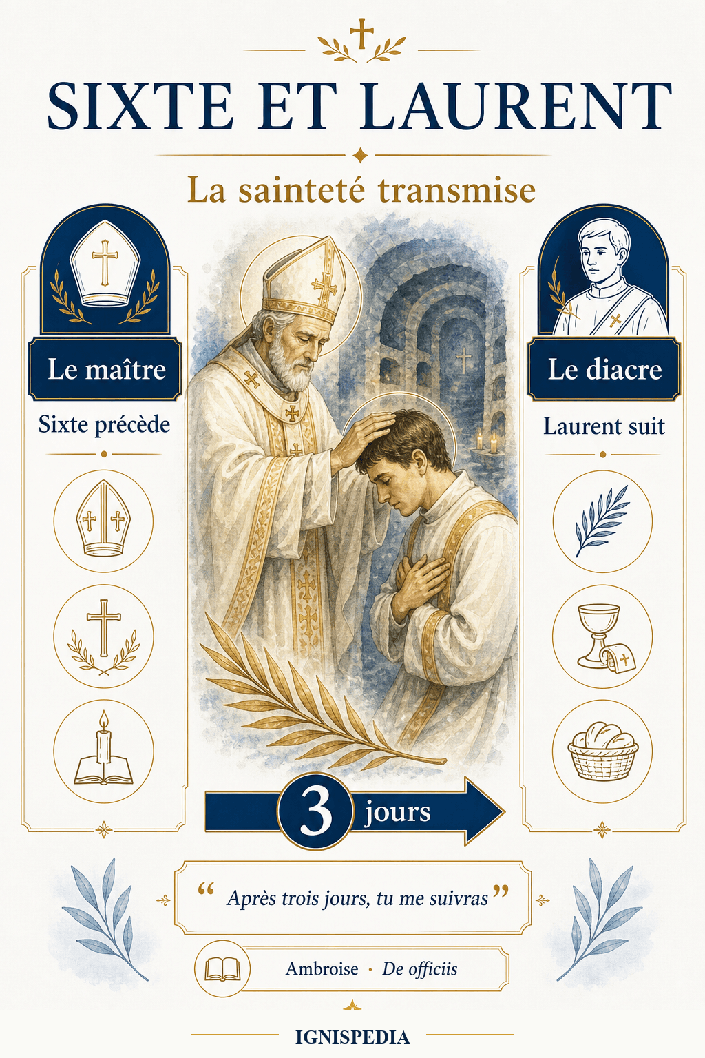 Infographie Ignispedia sur saint Sixte II et saint Laurent