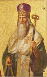 Porträt des heiligen Tarasios von Konstantinopel als byzantinischer Patriarch, nach Johann Conrad Dorner