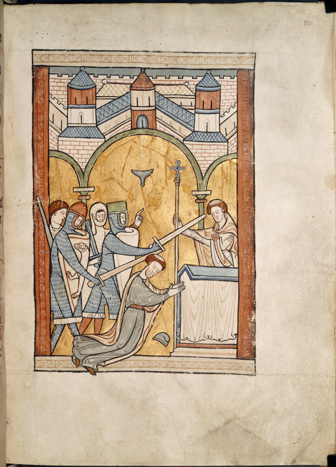 Martyrdom of Thomas Becket, English psalter c. 1220, British Library