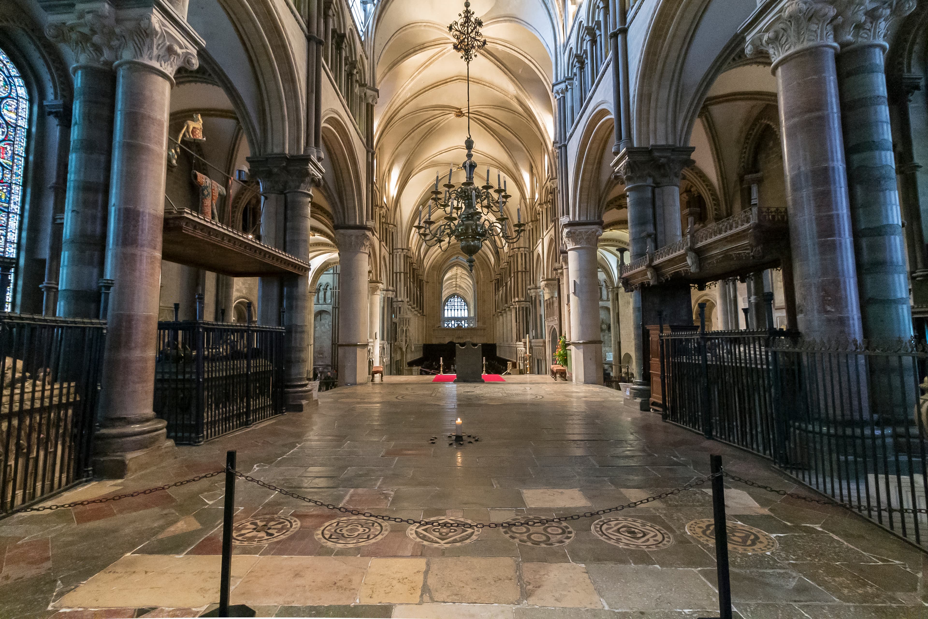 The candle marking the former site of Becket's shrine in Trinity Chapel