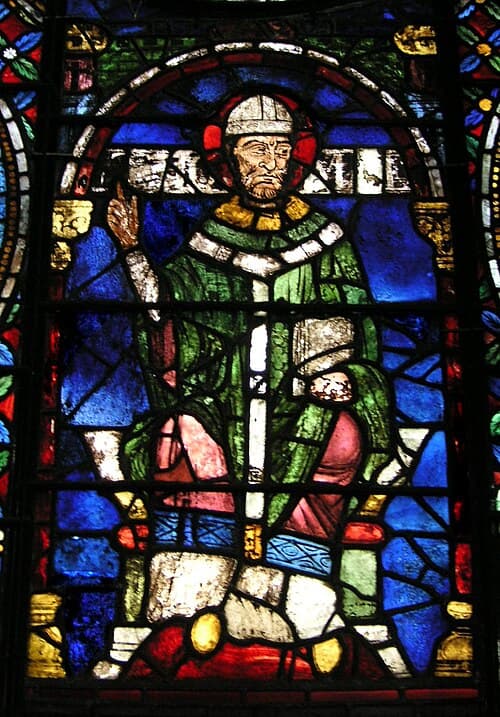 Saint Thomas Becket, medieval stained-glass panel, Canterbury Cathedral
