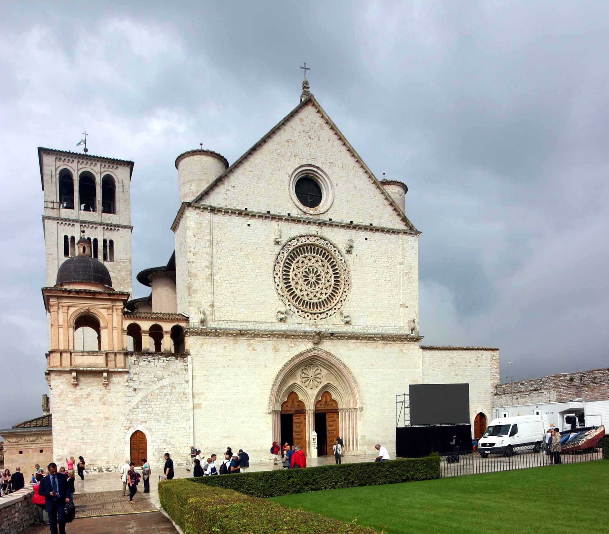 Façade of the upper basilica of Saint Francis in Assisi