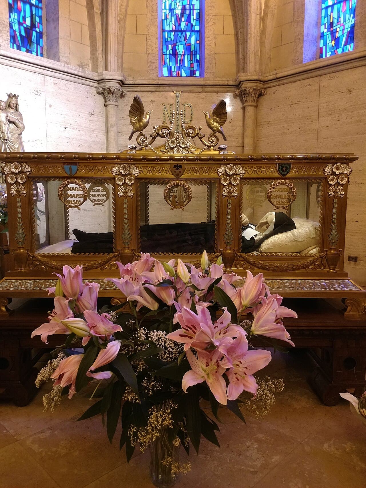 Reliquary of Saint Bernadette in the Saint-Gildard chapel in Nevers