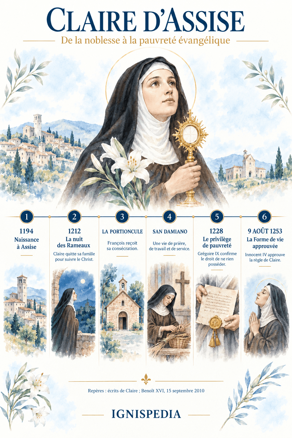 Clare's vocation: Assisi, the Portiuncula, San Damiano and the approved Rule