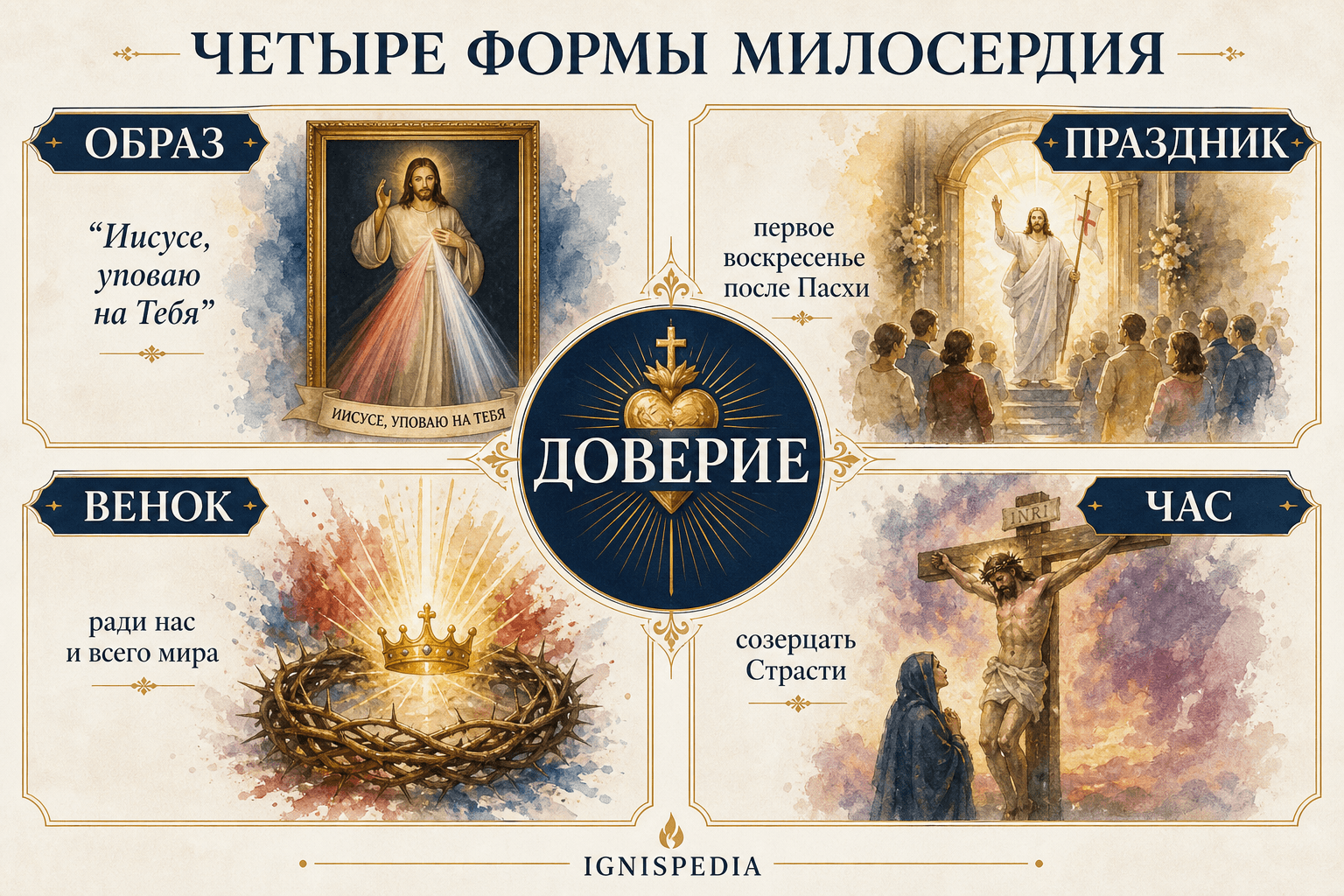 Четыре формы почитания Божия Милосердия: образ, праздник, венок и час