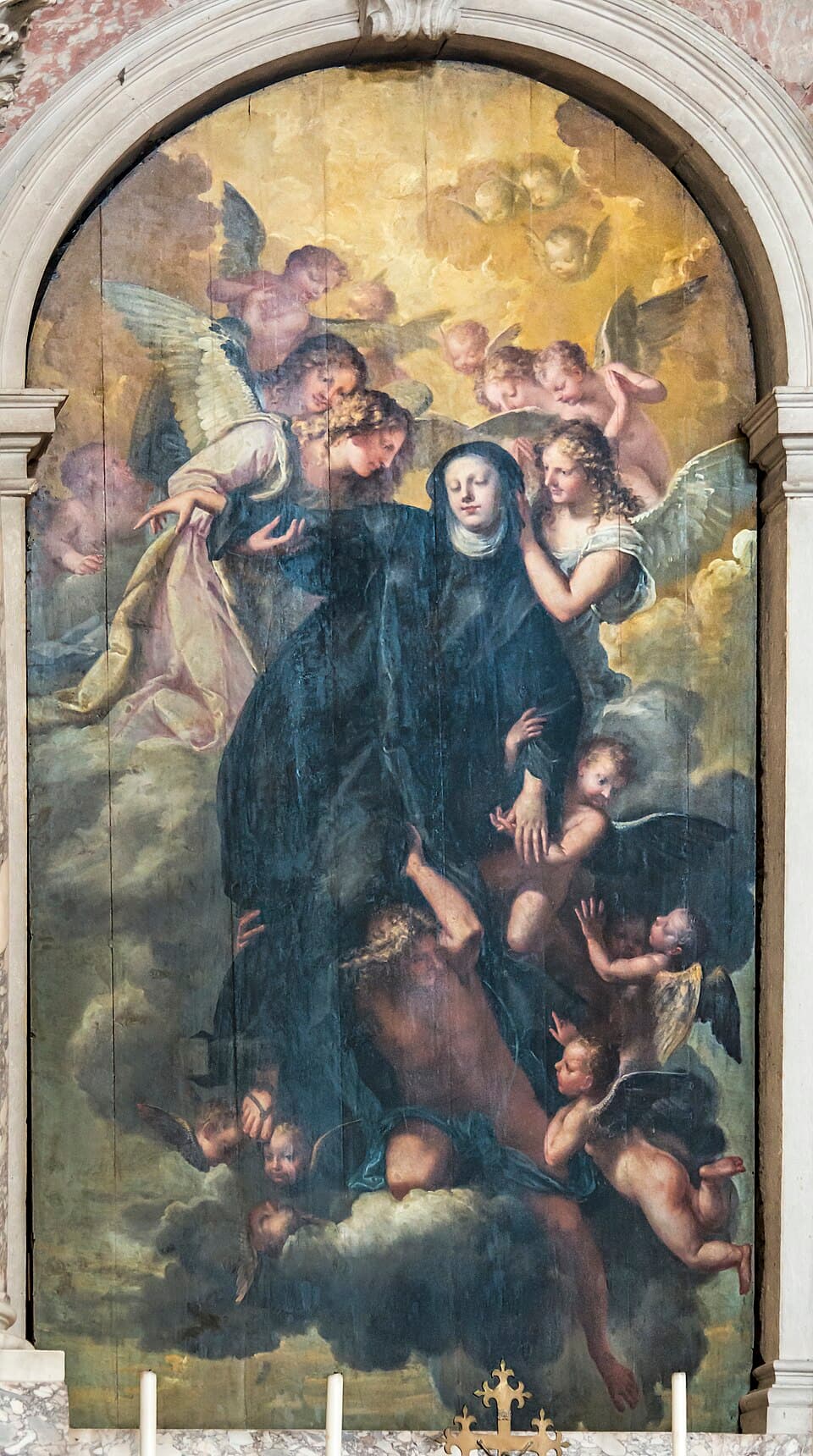 Estasi di santa Geltrude, quadro di Pietro Liberi nella chiesa di Santa Giustina a Padova