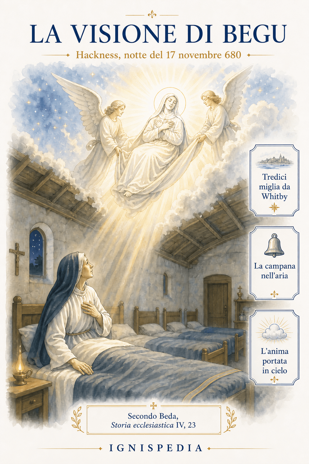 La monaca Begu vede l’anima di santa Hilda portata in cielo dagli angeli