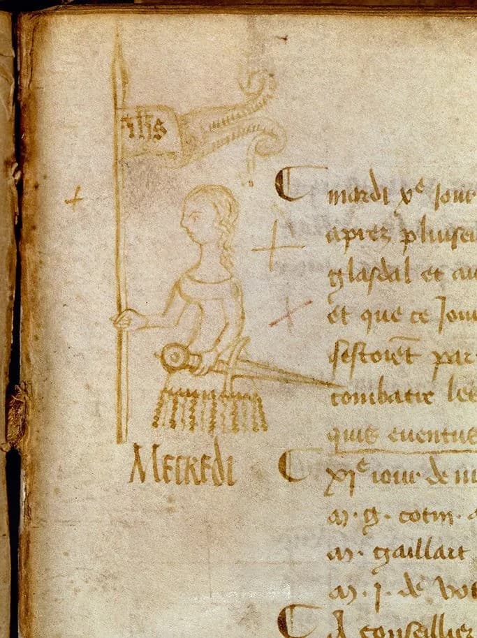 Jeanne d'Arc dans la miniature marginale du registre du Parlement de Paris, 1429
