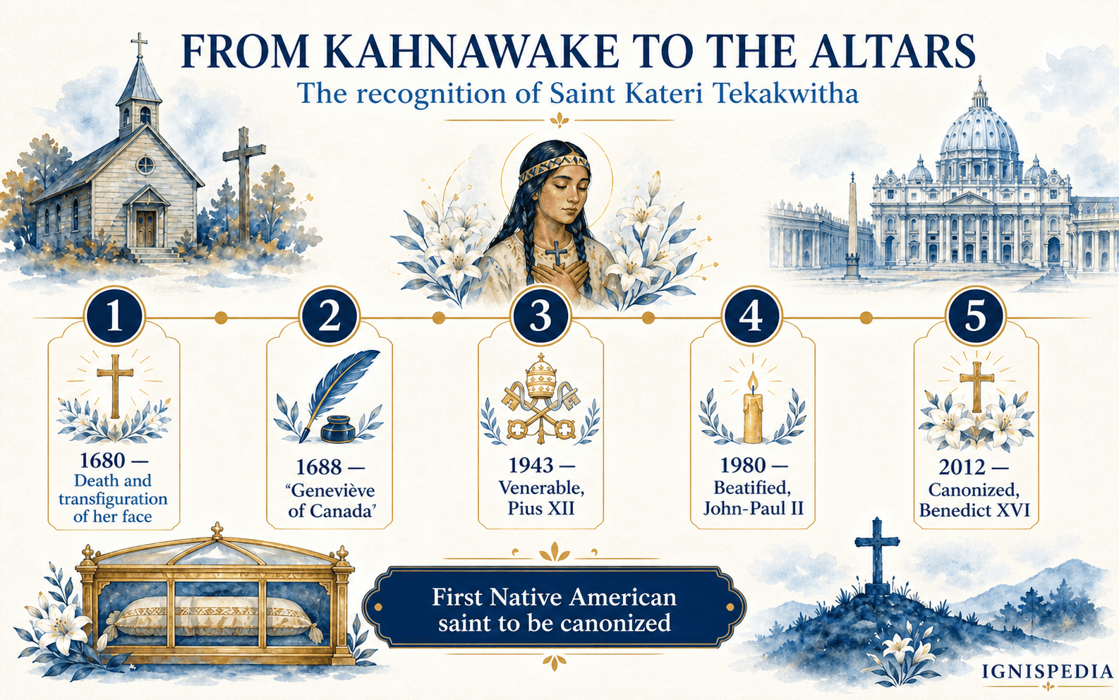 Timeline of the Church's recognition of Saint Kateri Tekakwitha