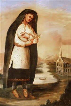Early portrait of Saint Kateri Tekakwitha after Claude Chauchetière