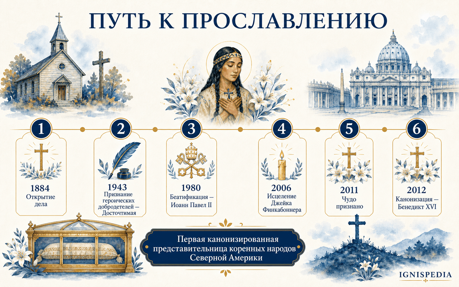 Хронология признания святой Катери Текаквиты Церковью