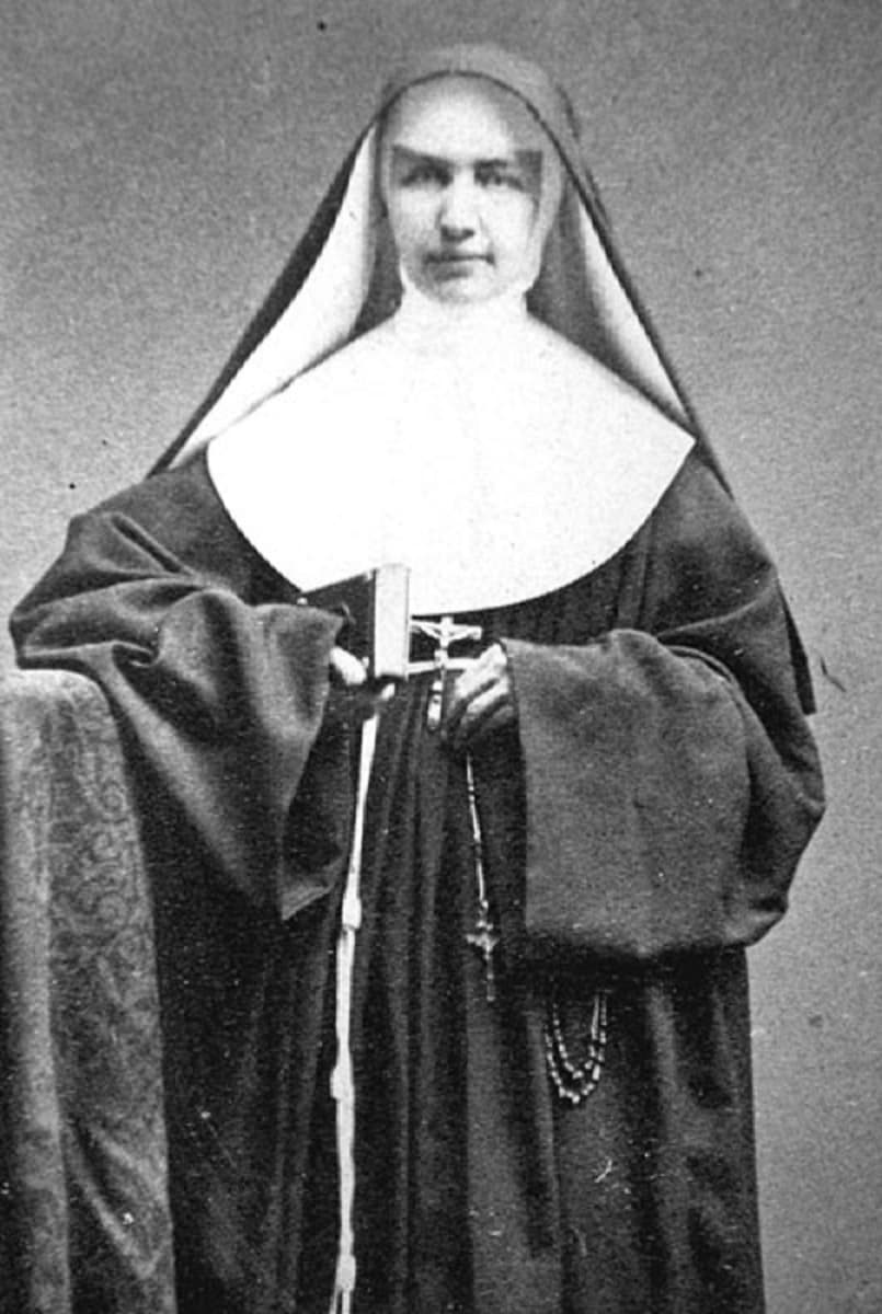 Fotografisches Porträt der heiligen Marianne Cope im Franziskanerhabit