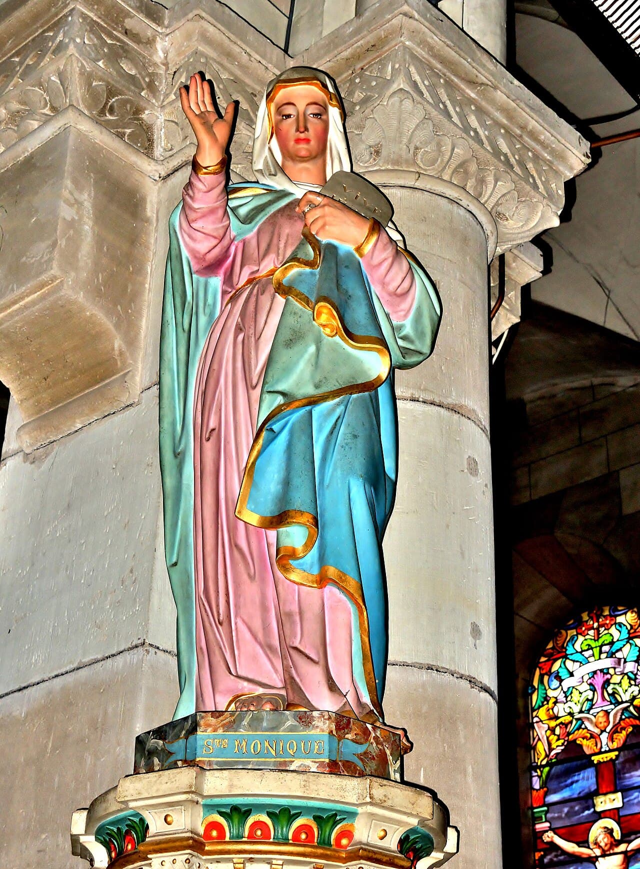 Statua di santa Monica nella chiesa di Lepuix, Francia