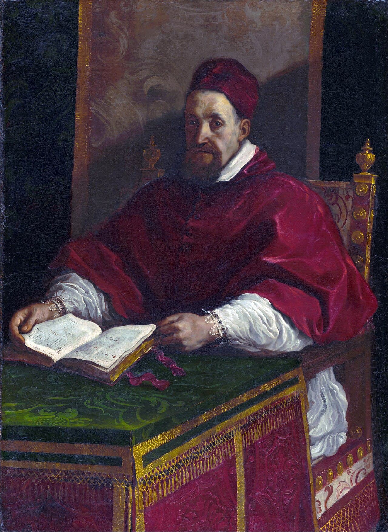 Gregor XV., der Teresa 1622 heiligsprach, Porträt von Guercino um 1622
