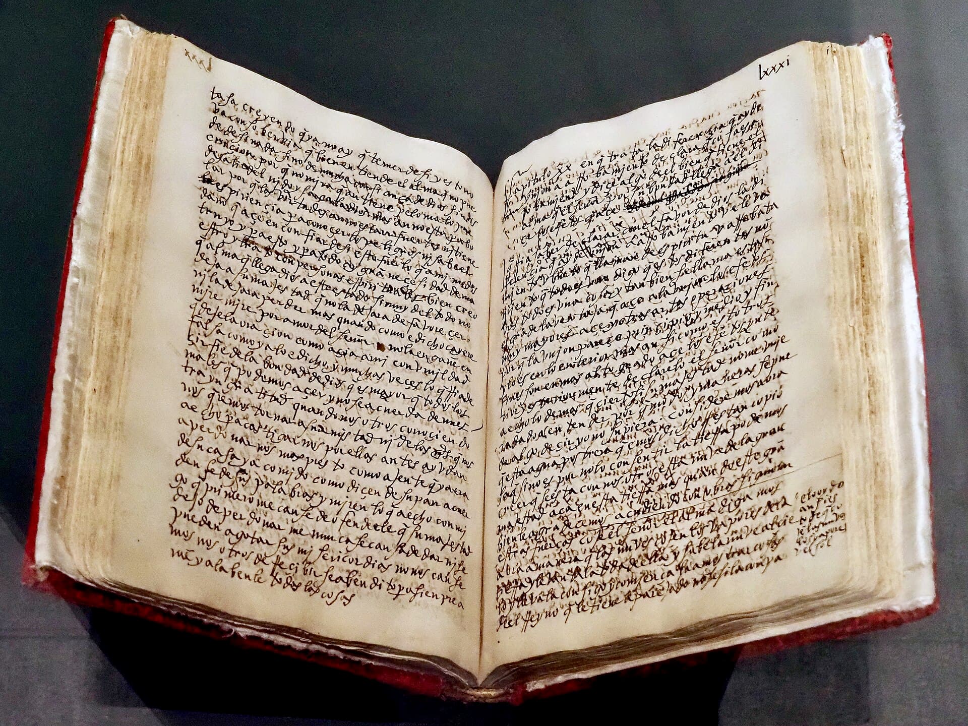 Seite der eigenhändigen Handschrift des Buchs ihres Lebens, von Teresas Hand (Ávila, 1565-1575, Escorial)