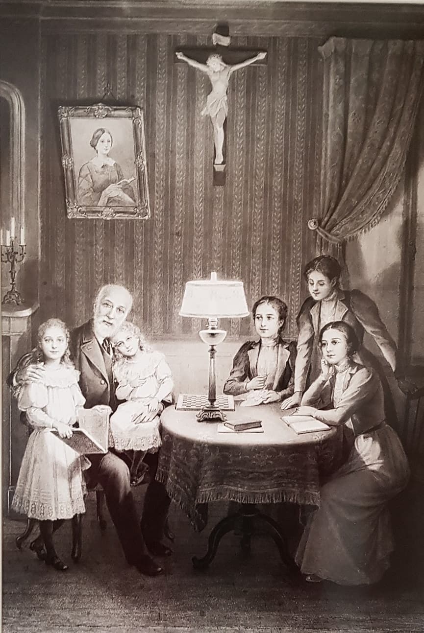 Louis Martin entouré de ses filles aux Buissonnets