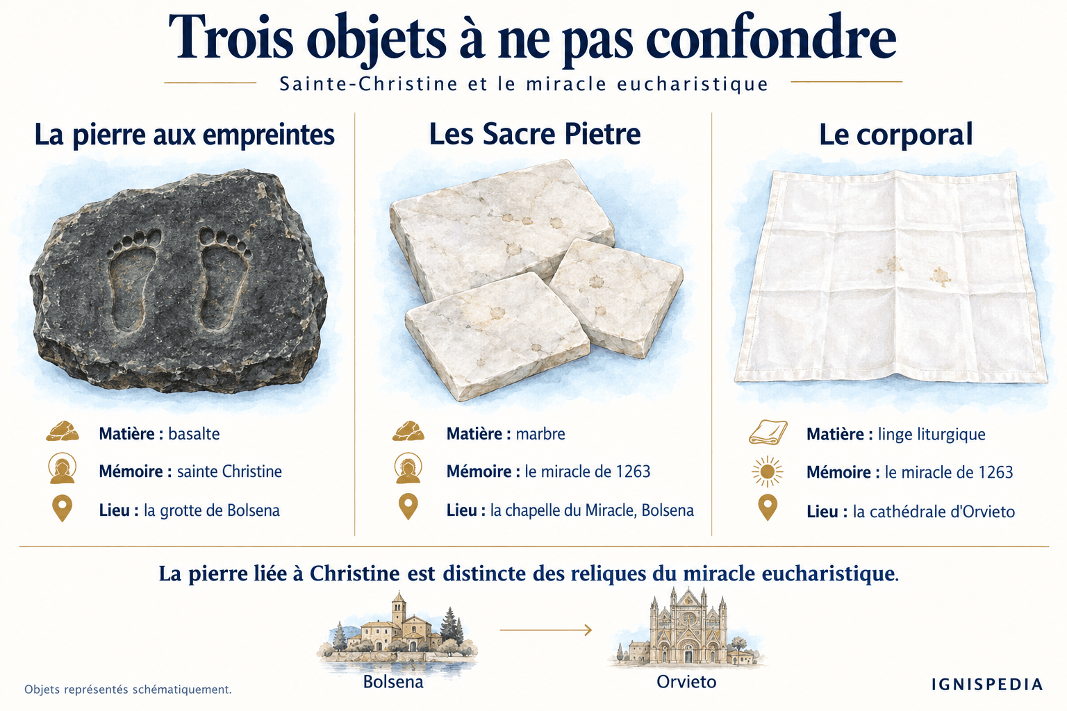 Le Sacre Pietre a Bolsena e il corporale a Orvieto