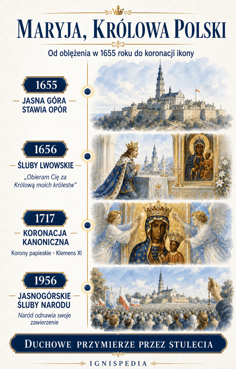 Chronologia kultu Maryi Królowej Polski od 1655 do 1956 roku