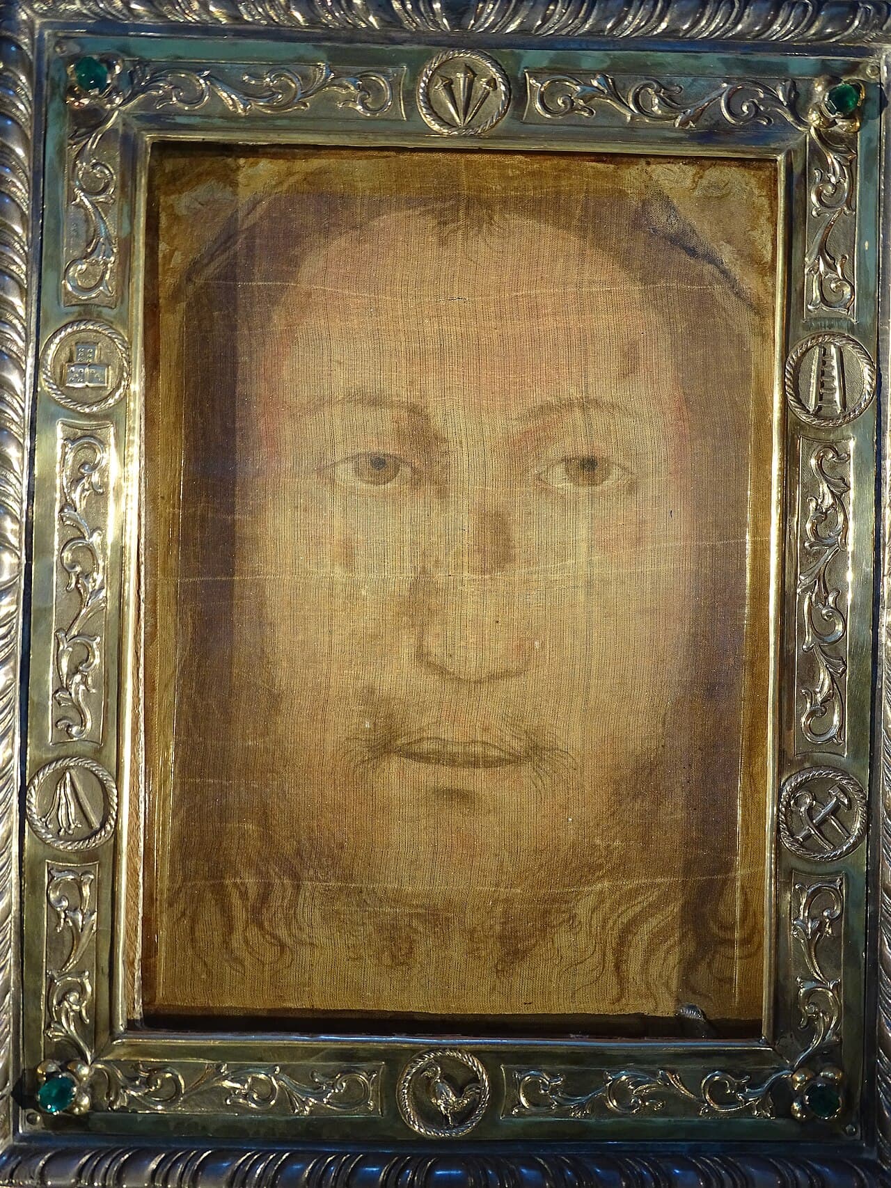 Volto Santo z Manoppello w srebrnej ramie