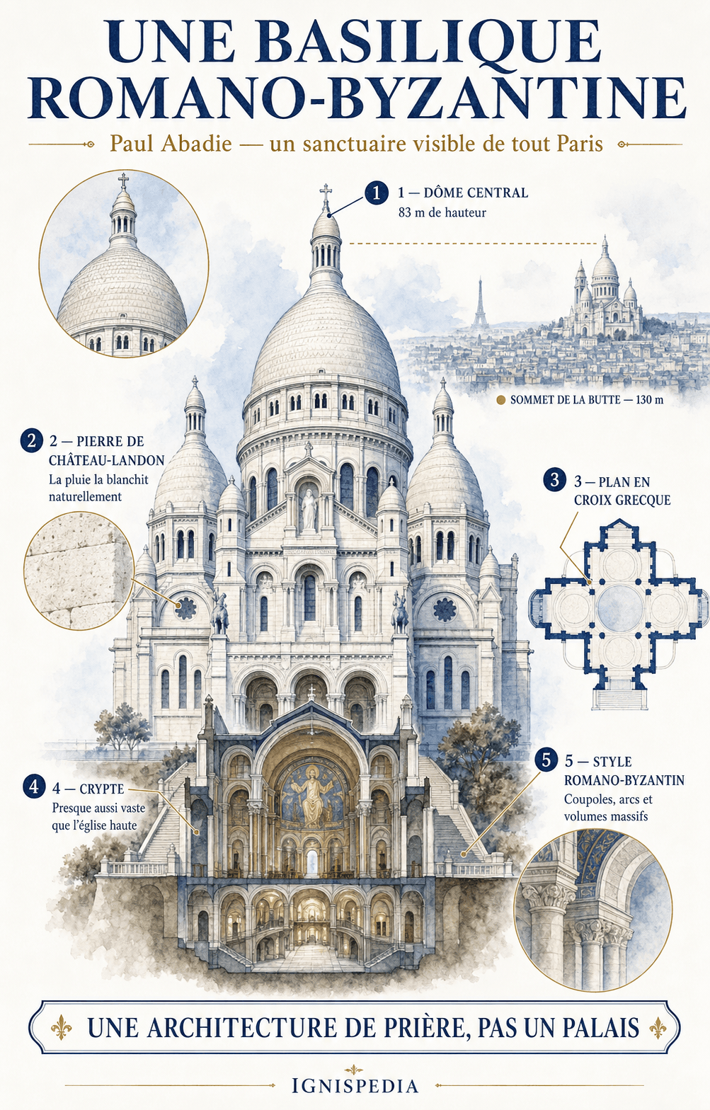 Architecture romano-byzantine de la basilique du Sacré-Cœur de Montmartre