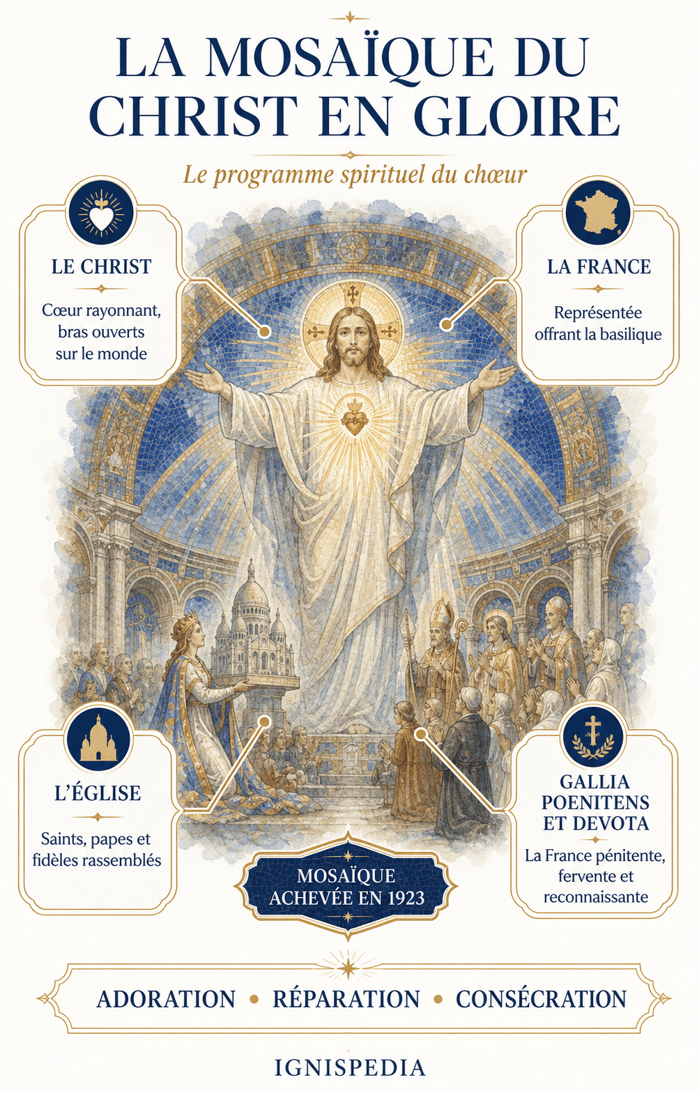 Programme spirituel de la mosaïque du Christ en gloire au Sacré-Cœur