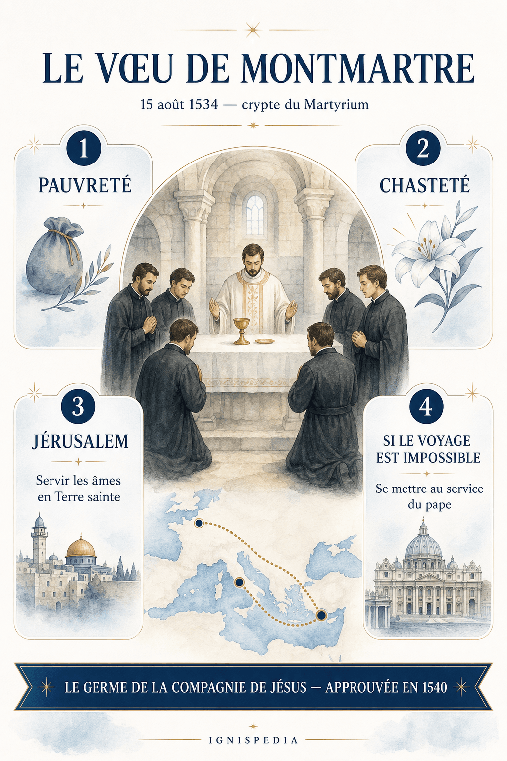 Le vœu de Montmartre du 15 août 1534 et ses quatre engagements