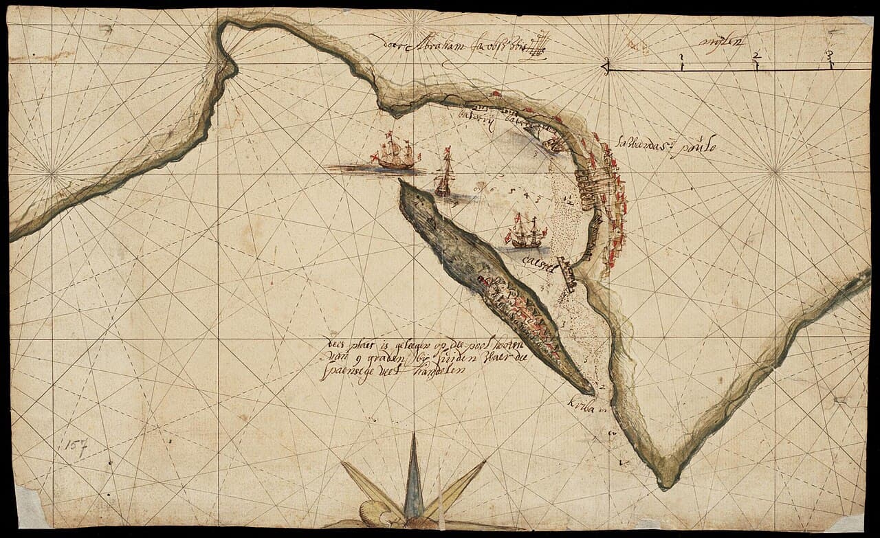 Mapa antigo da baía de Luanda