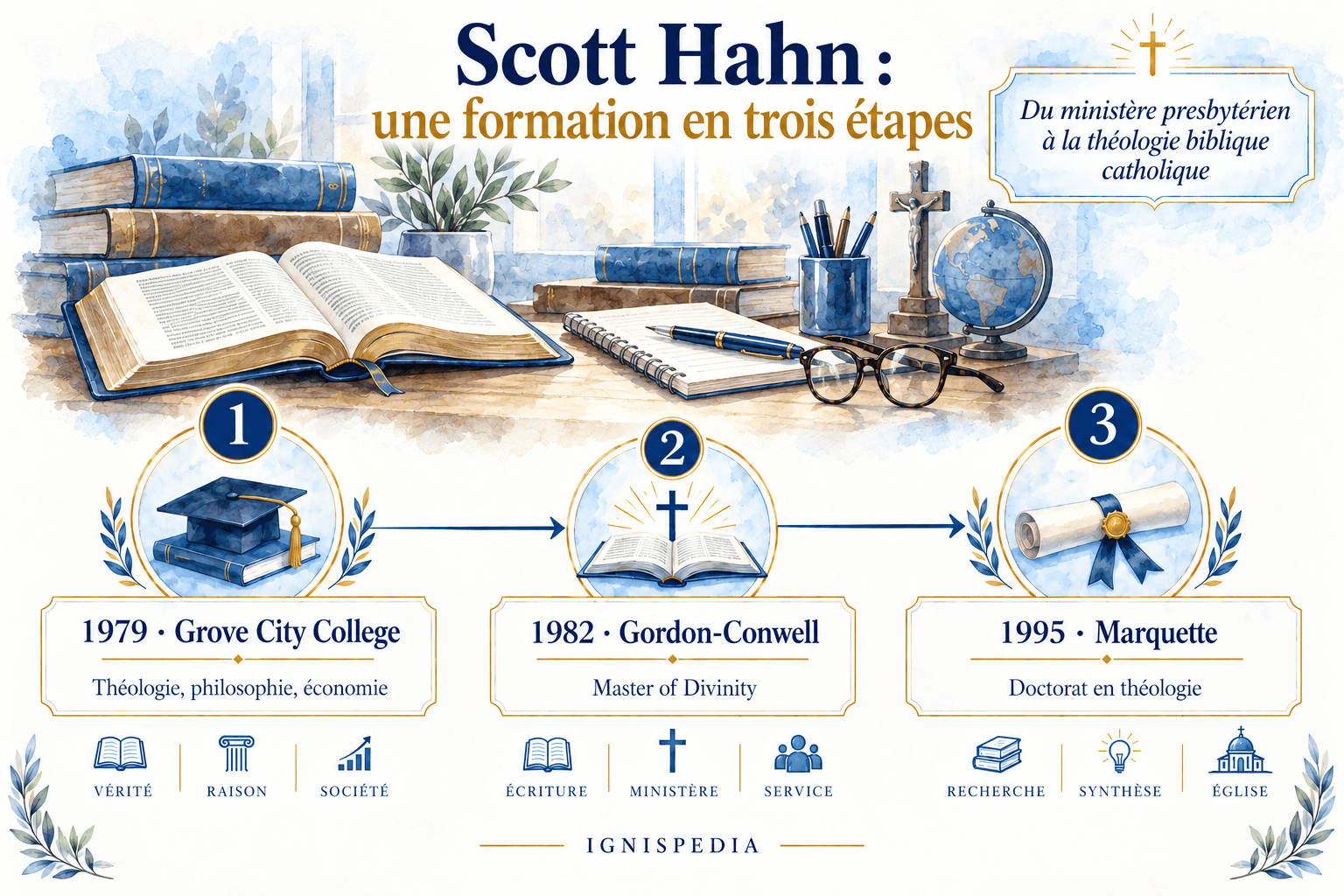 Les trois étapes universitaires de Scott Hahn : Grove City, Gordon-Conwell et Marquette