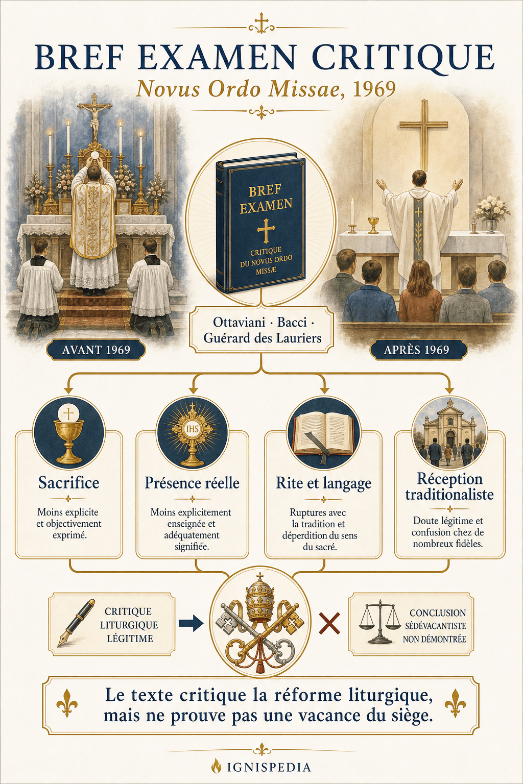 Infographie Ignispedia sur le Bref examen critique du Novus Ordo Missae