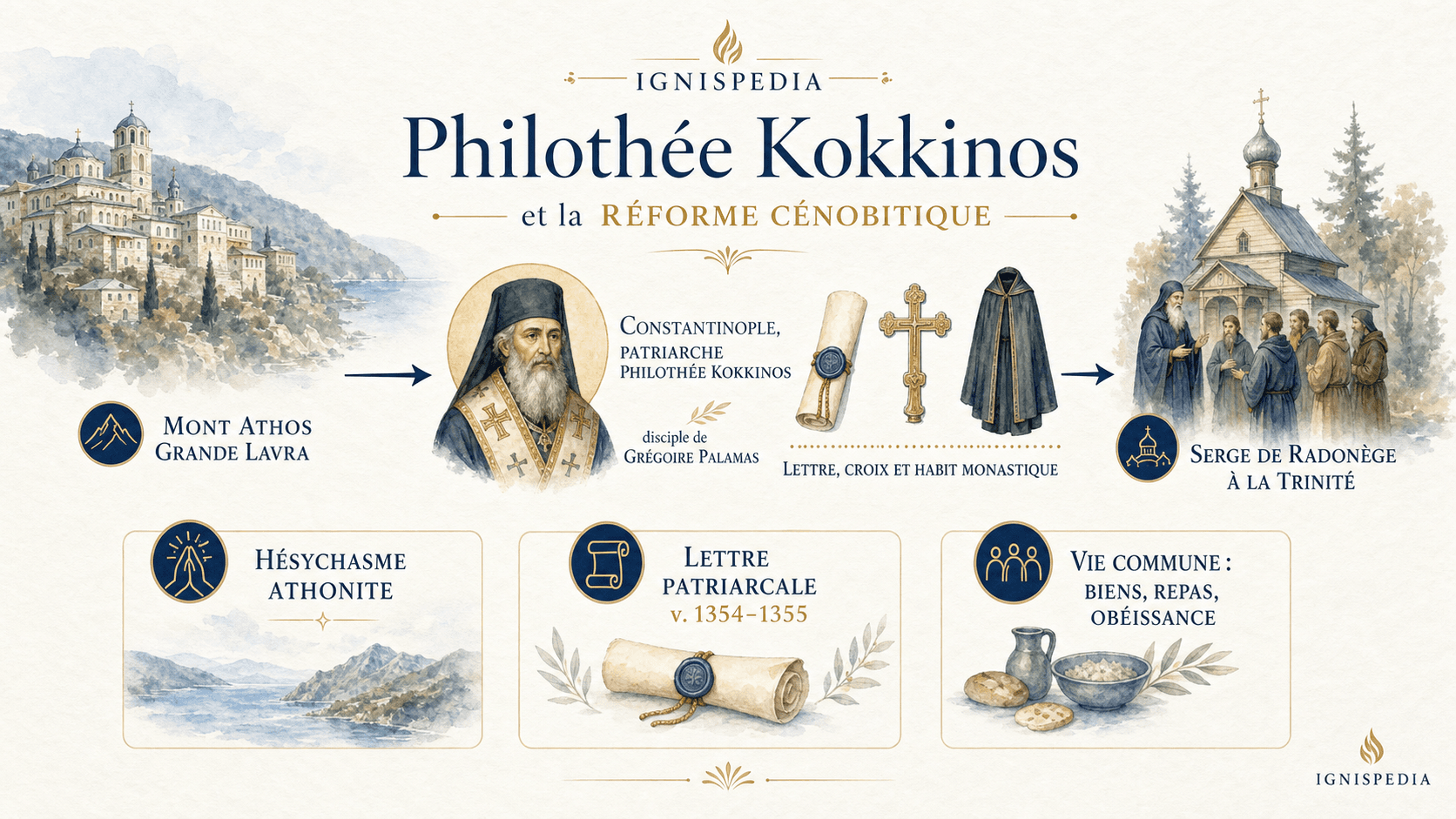Infographie sur la lettre du patriarche Philothée Kokkinos à Serge de Radonège