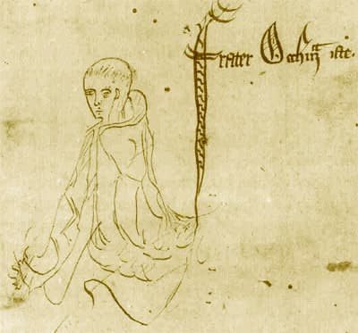 Guilherme de Ockham numa miniatura da sua Summa Logicae de 1341
