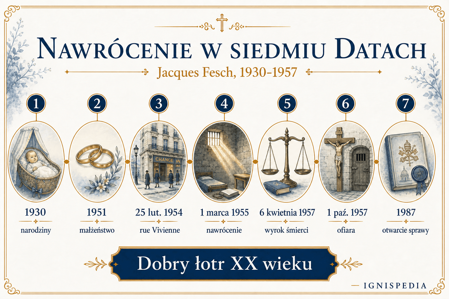 Chronologia życia Jacques'a Fescha od 1930 roku do otwarcia sprawy w 1987 roku