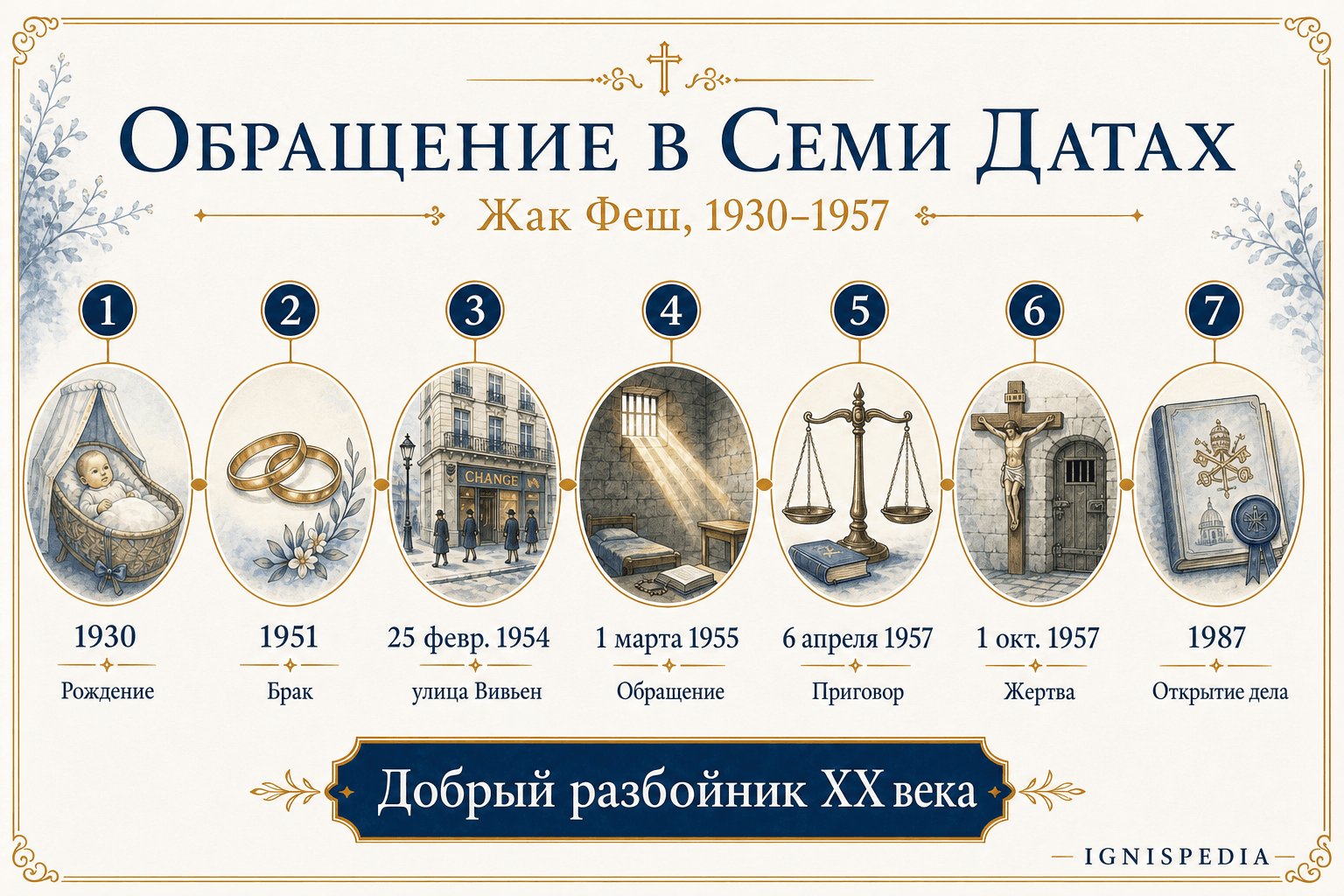 Хронология Жака Феша от 1930 года до открытия дела в 1987 году