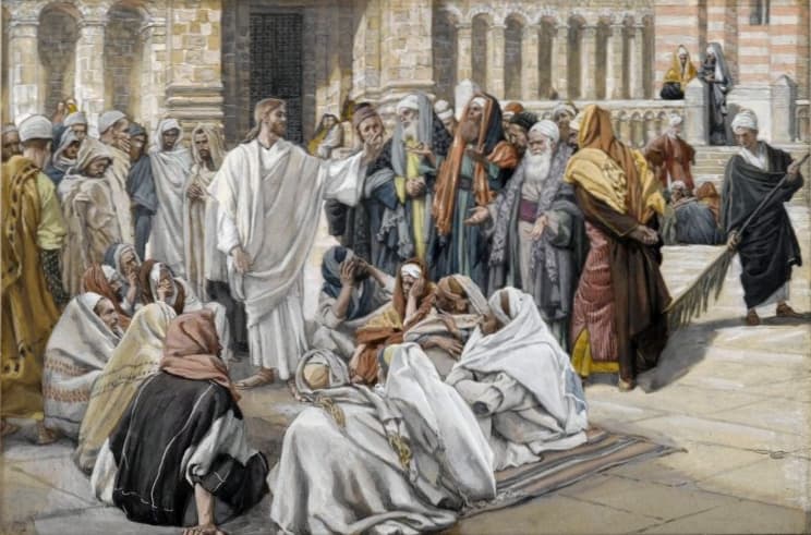 Les pharisiens questionnent Jésus, gouache de James Tissot conservée au Brooklyn Museum.