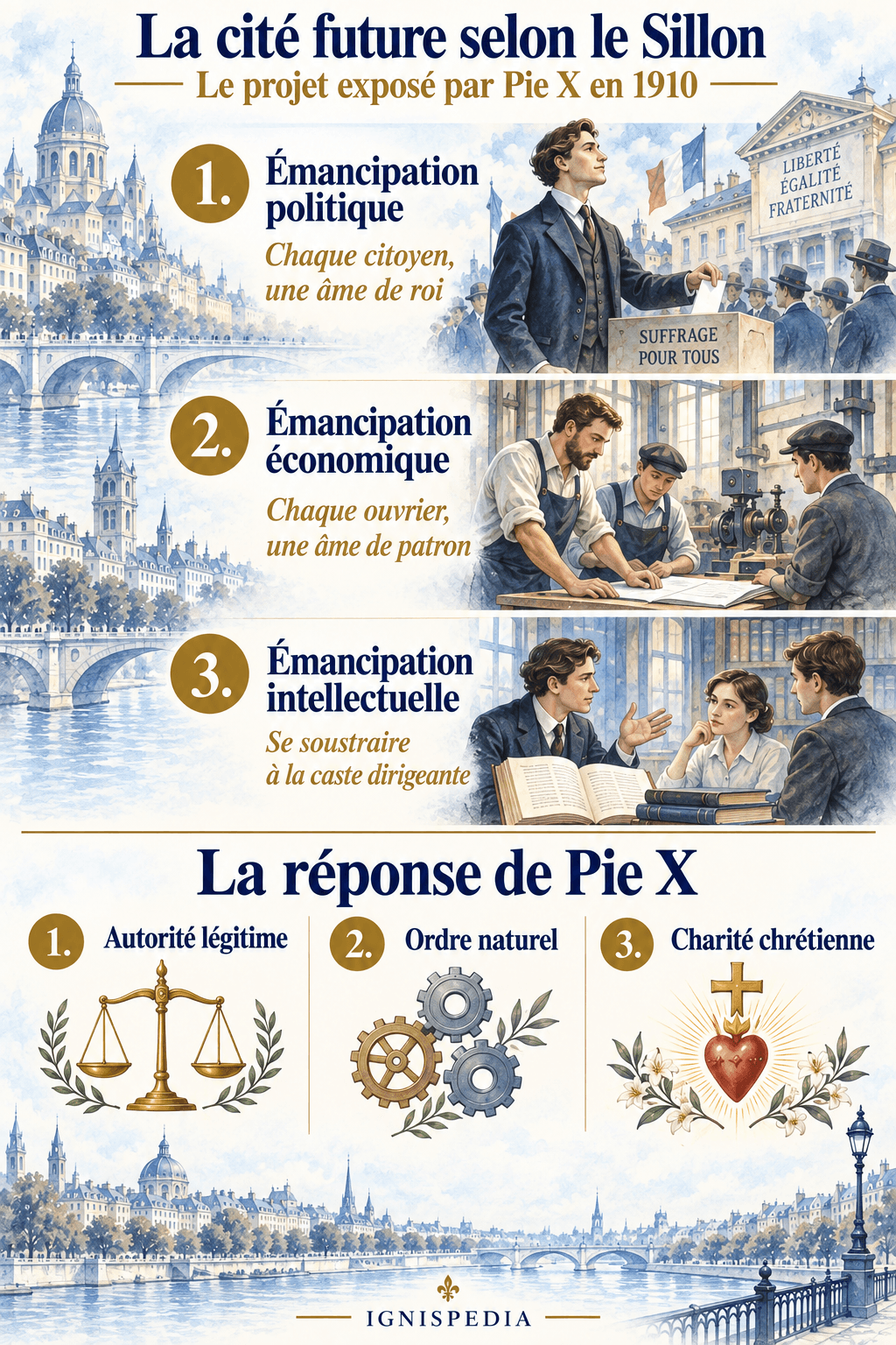 La triplice emancipazione sillonista e i princìpi opposti da Pio X