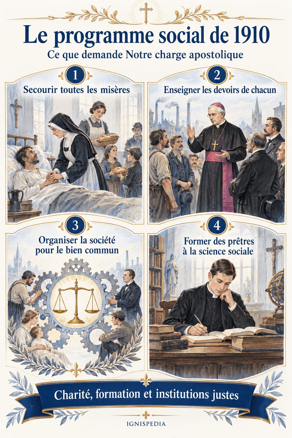 I quattro assi del programma sociale chiesto da Pio X nel 1910