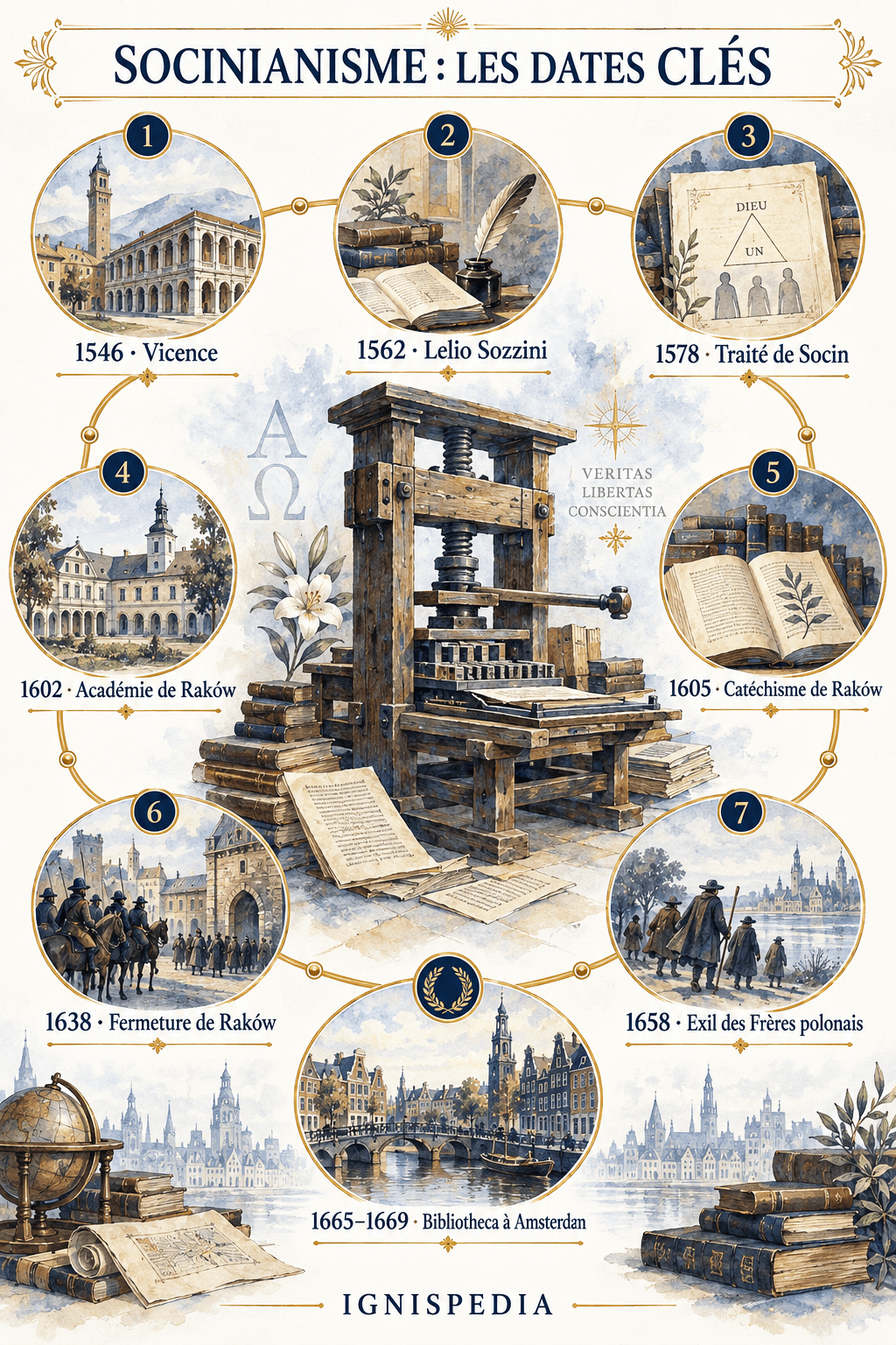 Chronologie illustrée du socinianisme de Vicence à la Bibliotheca d'Amsterdam